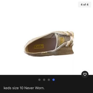 Women’s Keds size 10. White with black stripes.